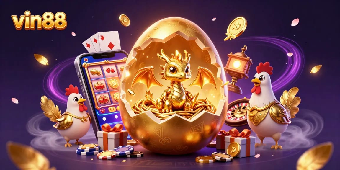 Experience thrilling wins at vin88 where golden dragon and poker chips meet dynamic casino games.
