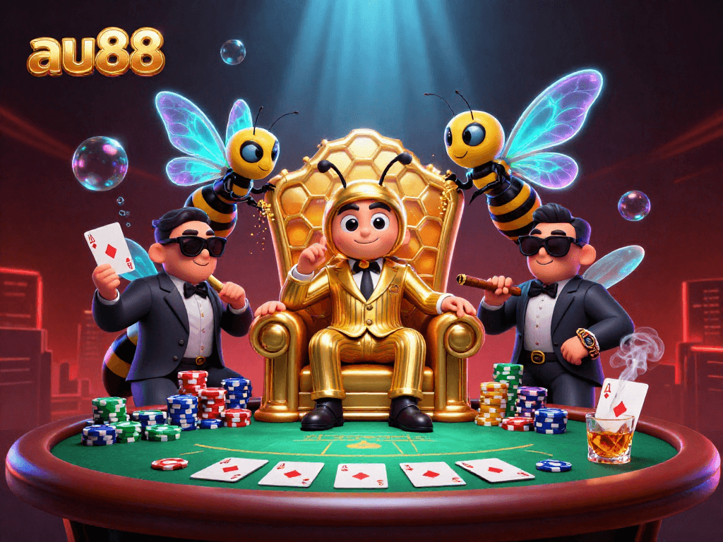 Experience the thrill with au88's dynamic bumblebee mob boss at the poker table.