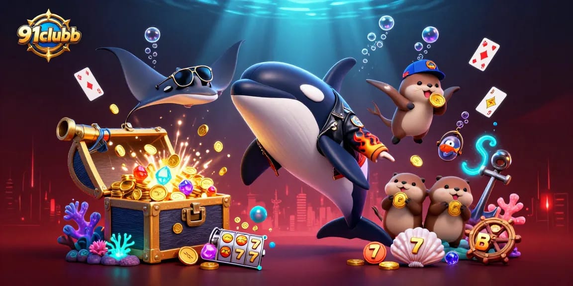 Experience exciting gameplay with 91clubb, featuring a vibrant casino-themed underwater scene.
