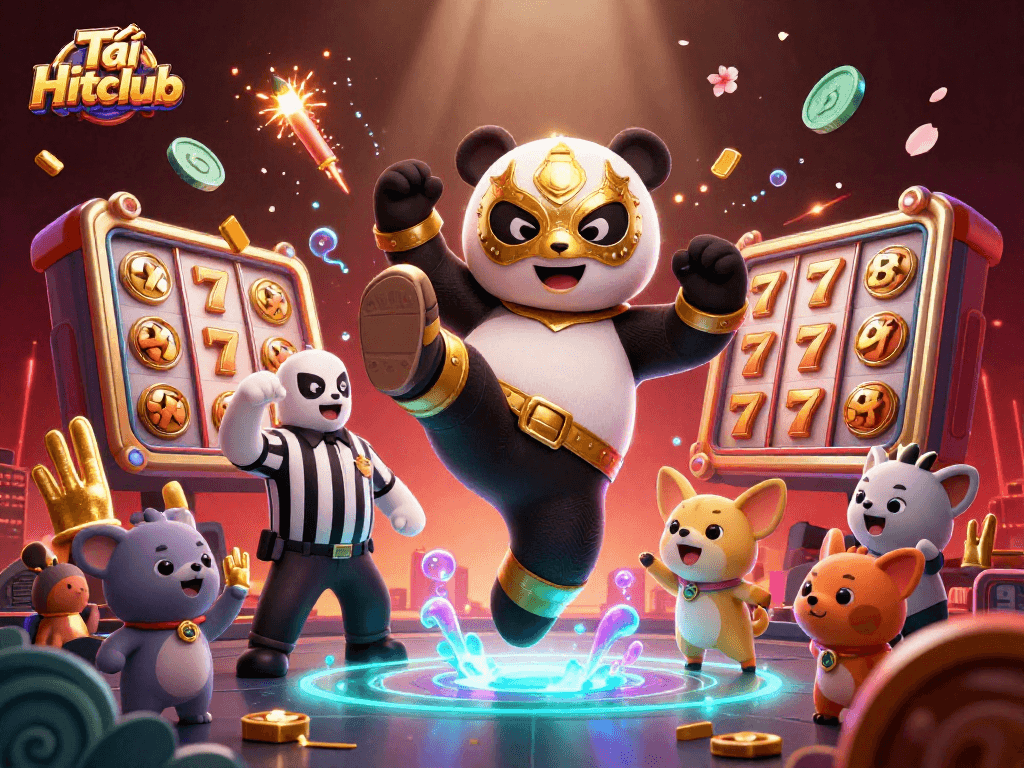 Tải Hitclub and enjoy a thrilling online casino experience with a vibrant 3D gaming scene featuring dynamic action and rich design elements.
