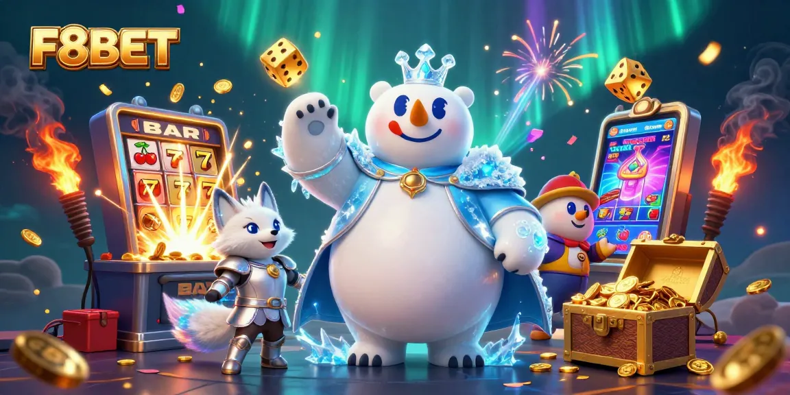 Get your chances to win big with F8BET in this exciting 3D casino scene filled with dazzling jackpots.