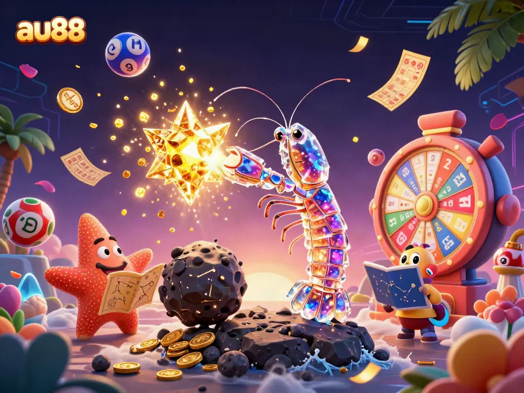 Experience jackpot excitement with au88, featuring vibrant lottery balls and dynamic casino elements.