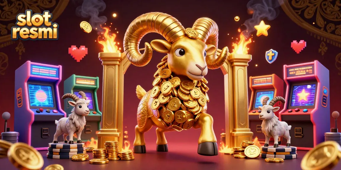 Engage in thrilling gameplay with slot resmi featuring a golden ram amidst exciting game elements.