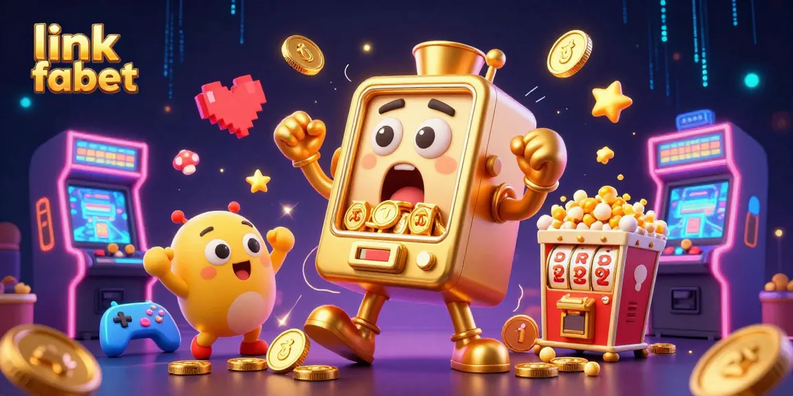 Celebrate big wins with link fabet's colorful gaming scene featuring vibrant slot machines and arcade action.