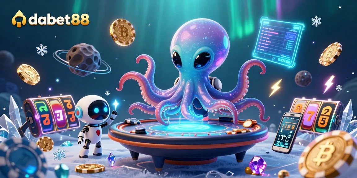 Engage with dabet88's thrilling online casino experience through vibrant alien-themed gameplay.