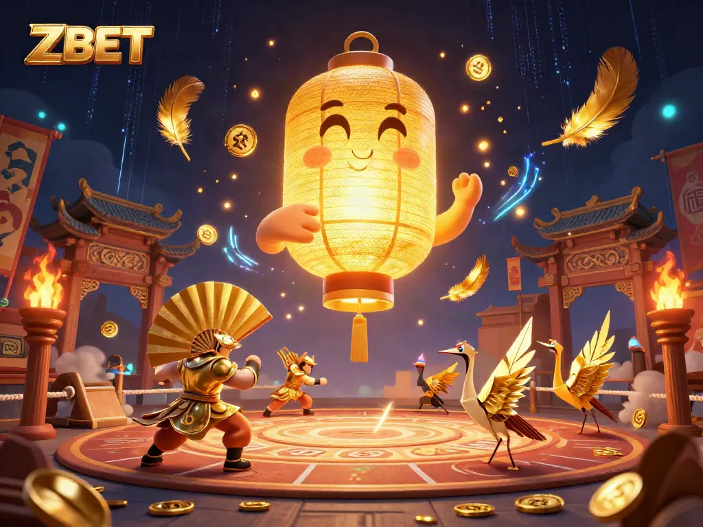 ZBET offers vibrant 3D casino action with golden lantern spirit and dynamic market gaming elements.