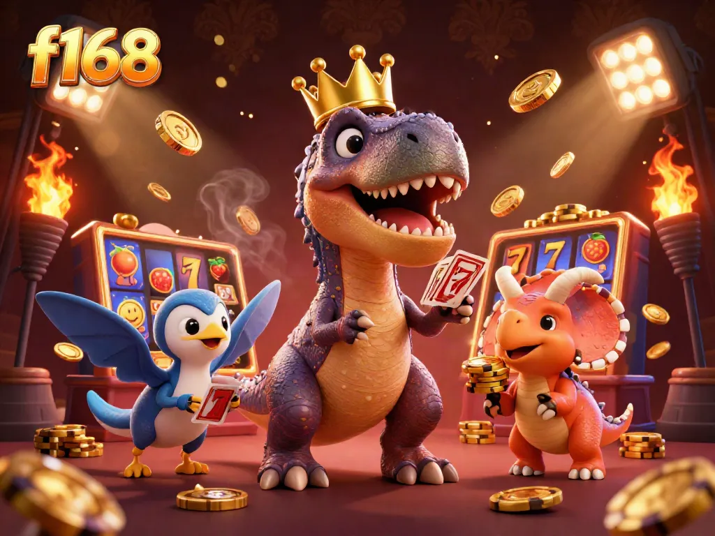 Experience thrilling card shuffling and jackpot excitement at f168 with vibrant gaming characters.