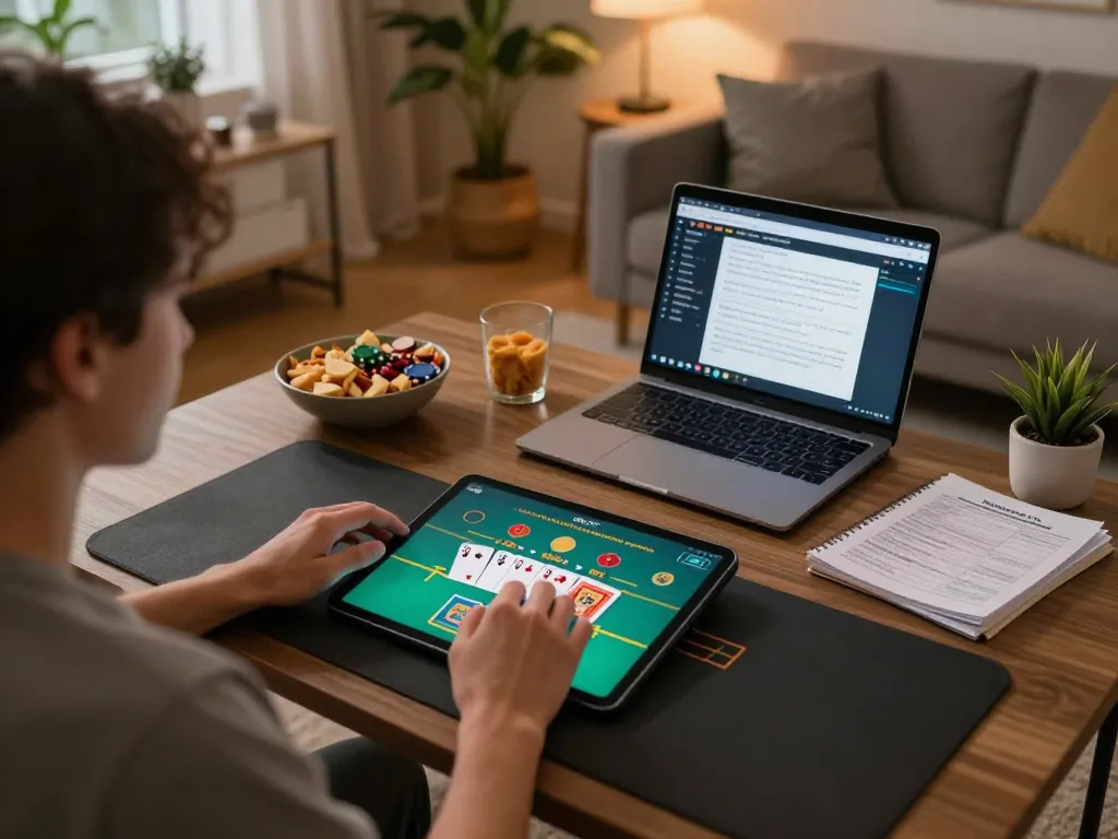 Experience Lucky88 uy tín by playing live blackjack on a tablet in a cozy home atmosphere