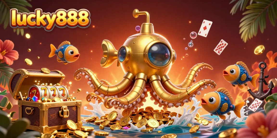 Engage with lucky888 in a sea of riches featuring slots, gold coins, and fishing fun.