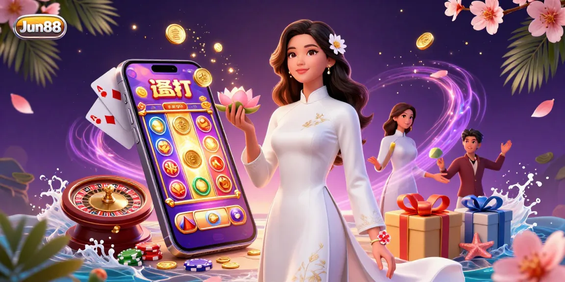 Experience thrilling winning moments at Jun88, featuring vibrant games and dynamic casino visuals.