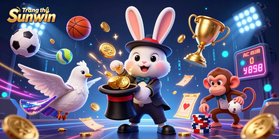 Experience thrilling gameplay at Trang chủ Sunwin with a magical 3D casino scene featuring vibrant characters and elements.