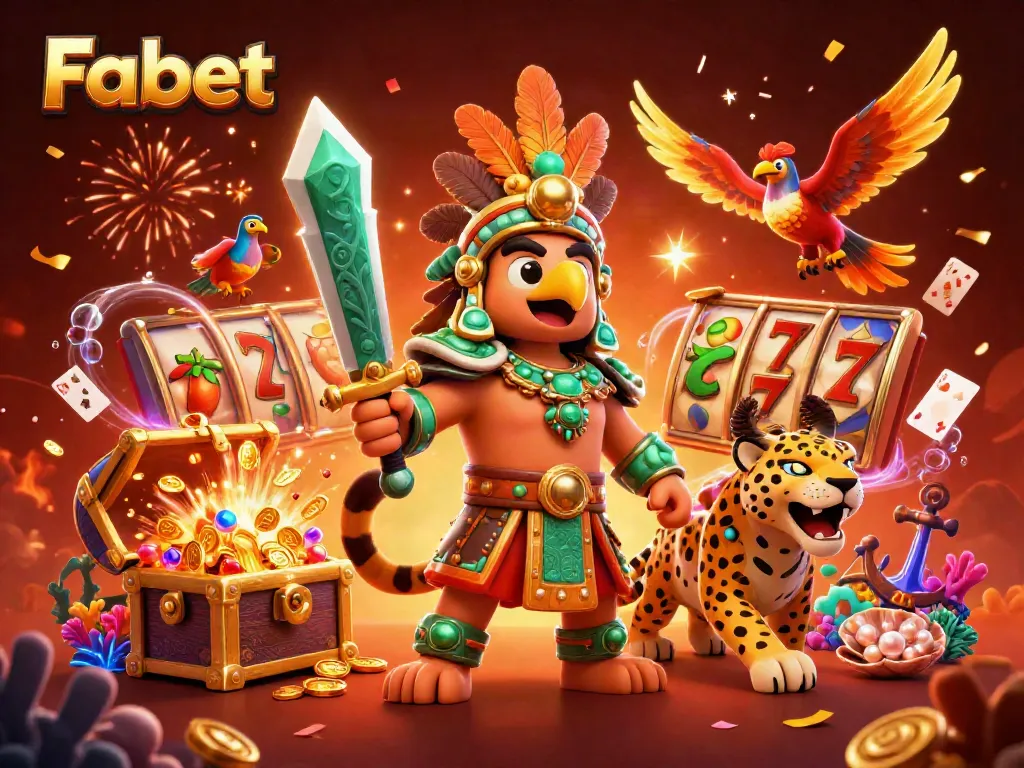 Bet on Fabet with vibrant slot reels bursting with gold coins in a captivating scene.