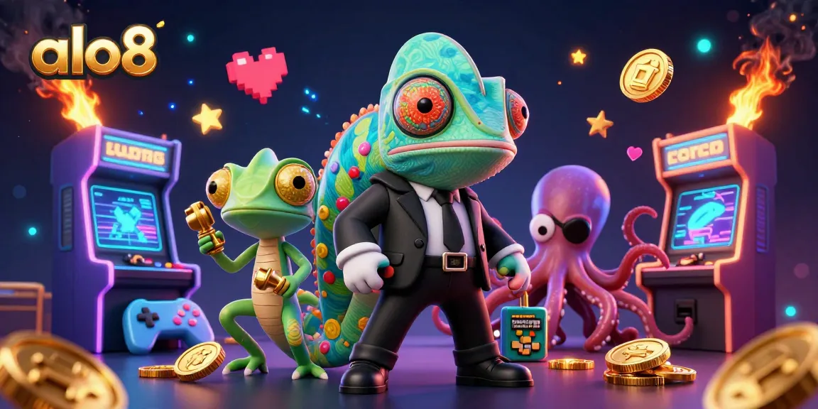 Bet and win big at alo8 Casino with vibrant 3D characters and exciting gaming elements.