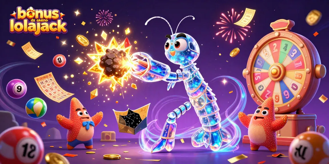 Engage with the bonus de casino lolajack through an exciting 3D illustration featuring vibrant games and characters.